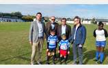 Remise des mailots de l'école de rugby par nos partenaires Monceau Assurances et Jussieu Secours