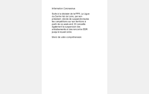 INFORMATION CORONAVIRUS - Toutes les activités de l'USV RUGBY sont annulées jusqu'à nouvel ordre