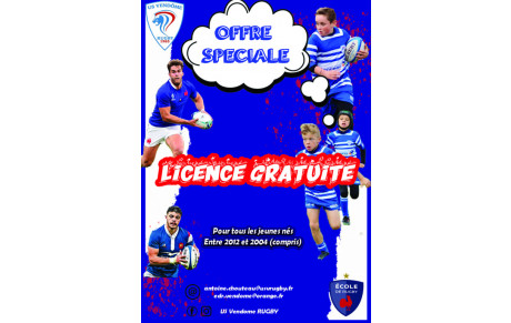 GRATUITE DES LICENCES « ECOLE DE RUGBY »