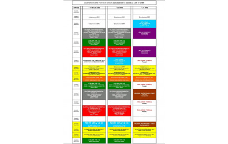 Calendrier Ecole de Rugby