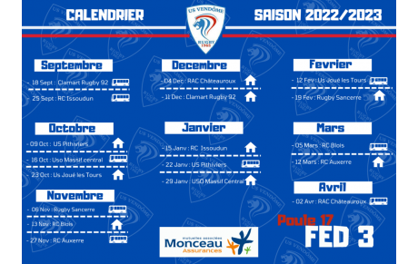 Calendrier 2022-2023