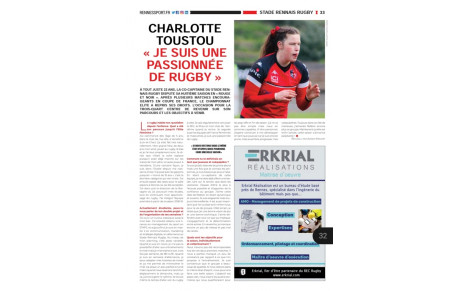 Présentation : Charlotte Toustou « JE SUIS UNE PASSIONNÉE DE RUGBY »